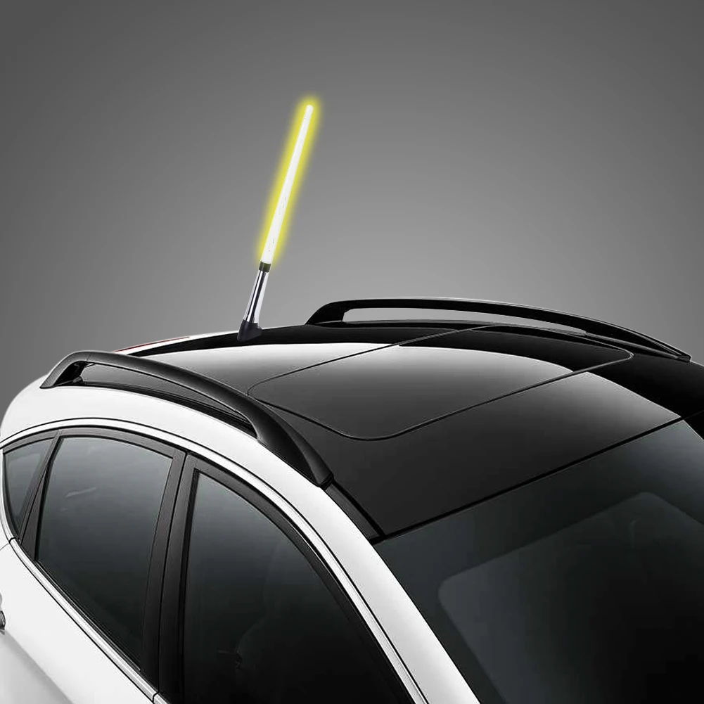 

Universal Car External Light Antenna Flag Pole 12V LED Light Signal Amplifier AM FM Aerial Antenna Decoration for Auto