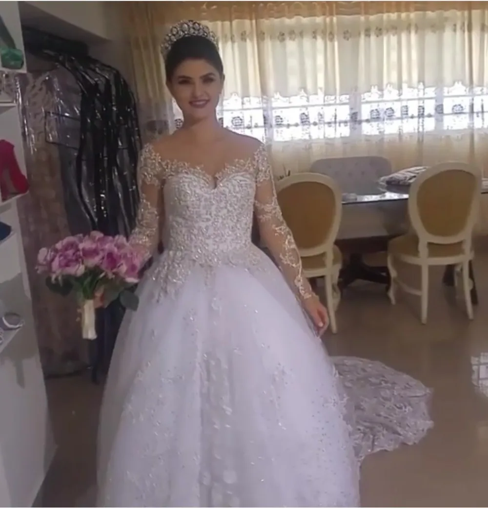 

wuzhiyi luxry wedding dress backless Empire robe de soiree illusion wedding Gown China 2018 vestido de noiva Cap Sleeves dress