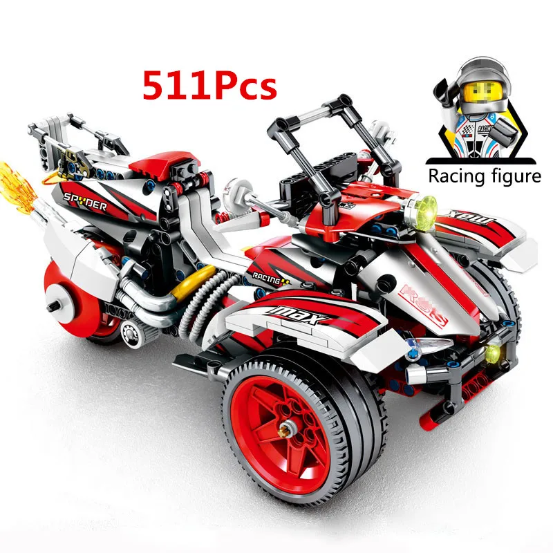 Technic Series 701700 511Pcs Pull Back Motorcycle Model Building Blocks ORV Off-road Cars Compatible Legoings technic toys