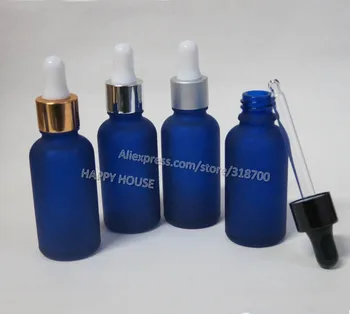 

360pcs/lot Frost Blue Glass Essential Oil Bottle With Dropper, 1oz Empty Cobalt Blue Glass Dropper Container