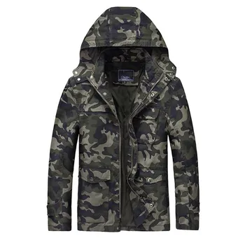 

2019 men's autumn winter military camouflage jacket Hooded men's casual jackets Large Size Warm Jacket Man Windproof Men Jacket
