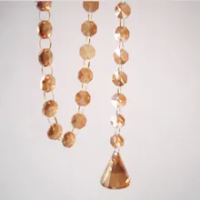 100 м/лот 14 мм, цвет шампанского стеклянная гирлянда бусы декоративные свадебные подвесное украшение для дома цепи хрустальные бусы-нити для люстр