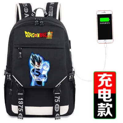 B Рюкзак с рисунком Dragon Ball Z, Супер Saiyan, usb-зарядка, школьная сумка для подростков, сумка для книг, сумка на плечо для ноутбука - Цвет: B