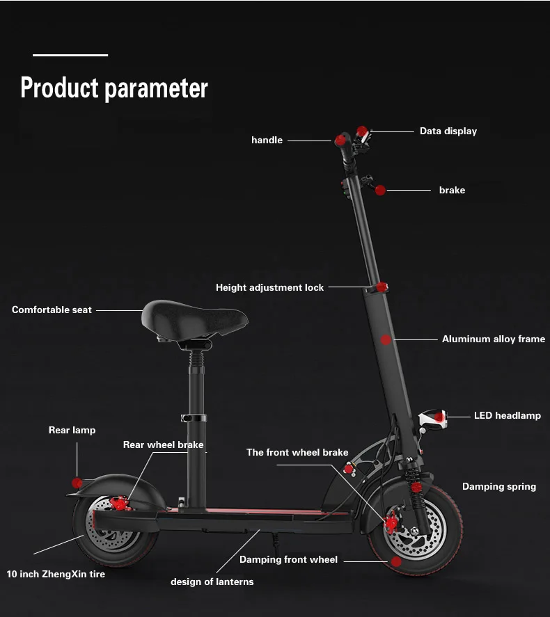 Best Somatosensory electric powered adult electric scooter foldable 2 wheels scooter lithium electric drive Aluminum alloy 22
