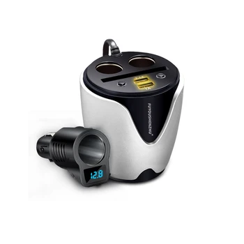 

FUYOUSHENZHU Vehicle charger Cigarette lighter divider Car charging double USB Multifunctional plug for automobile