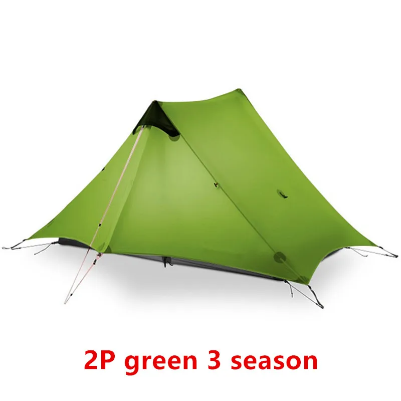 3F UL GEAR LanShan 2 Tent Oudoor Ultralight Camping 15D Silnylon 1 Person 2 Person Tent 3 Season Tent Winter 4 Season Tent - Цвет: 2P green 3 season A