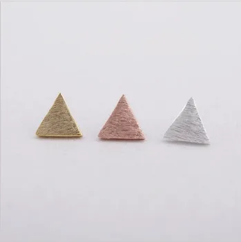 

Fashion triangle stud earrings, personality three color stud earrings