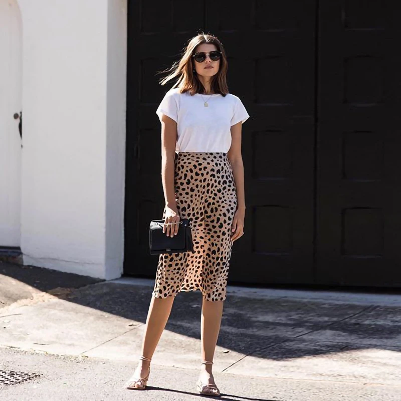 

Boho Inspired Styling leopard skirt women Naomi Wild Things high waist midi skirts womens vintage sexy faldas mujer moda 2019
