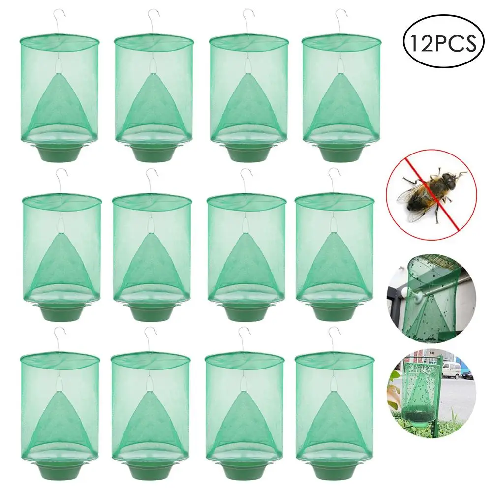 

Pest Control Reusable Hanging Fly Catcher Killer Flies Flytrap Zapper Cage Net Trap Garden Home Yard OUtside Supplies