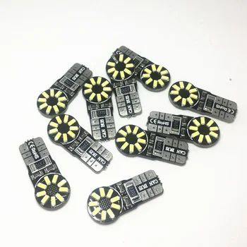

100pcs T10 W5W Canbus Error Free 18SMD 3014 LED White No Error Wedge Bulb Car Parking Auto Clearance Light 12V
