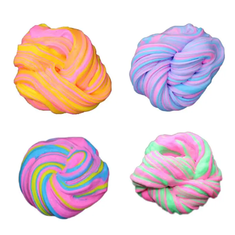 Children DIY Stress Relief Magic Multi Color Fluffy Slime Sludge Cotton Mud Kid font b Toy