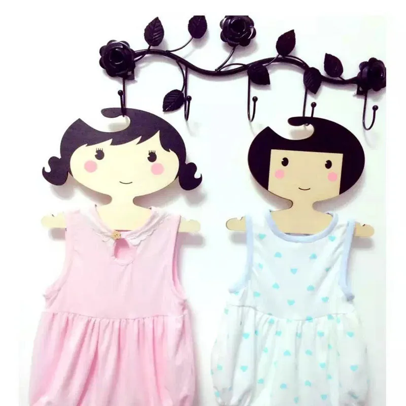 Детская вешалка для одежды принцессы с героями мультфильмов, деревянная вешалка для одежды, вешалка для детской одежды для детской комнаты, крюк для украшения дома