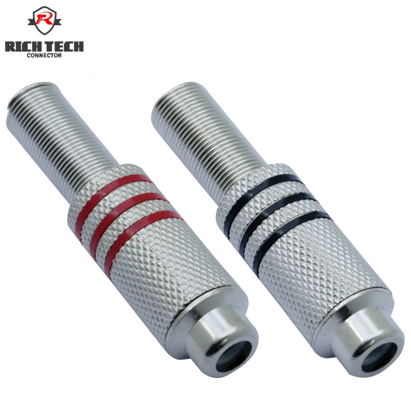 

8pcs/4pairs Nickel Plated RCA Female Jack Connector RED+BLACK in 1pair