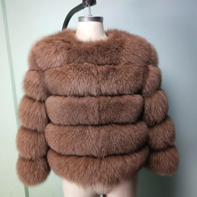 Topfur White Fox Real Fur Female Coat Women Short Winter Fur Leather Jacket Clothes Outerwear Natural Fox Fur Coats For Women - Цвет: Зеленый