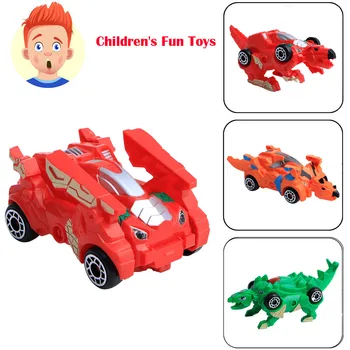 

CHAMSGEND Children's Creative Mini Transformation Dinosaurs Robot Car Model Deformation Style Car Model Mini Toy Car