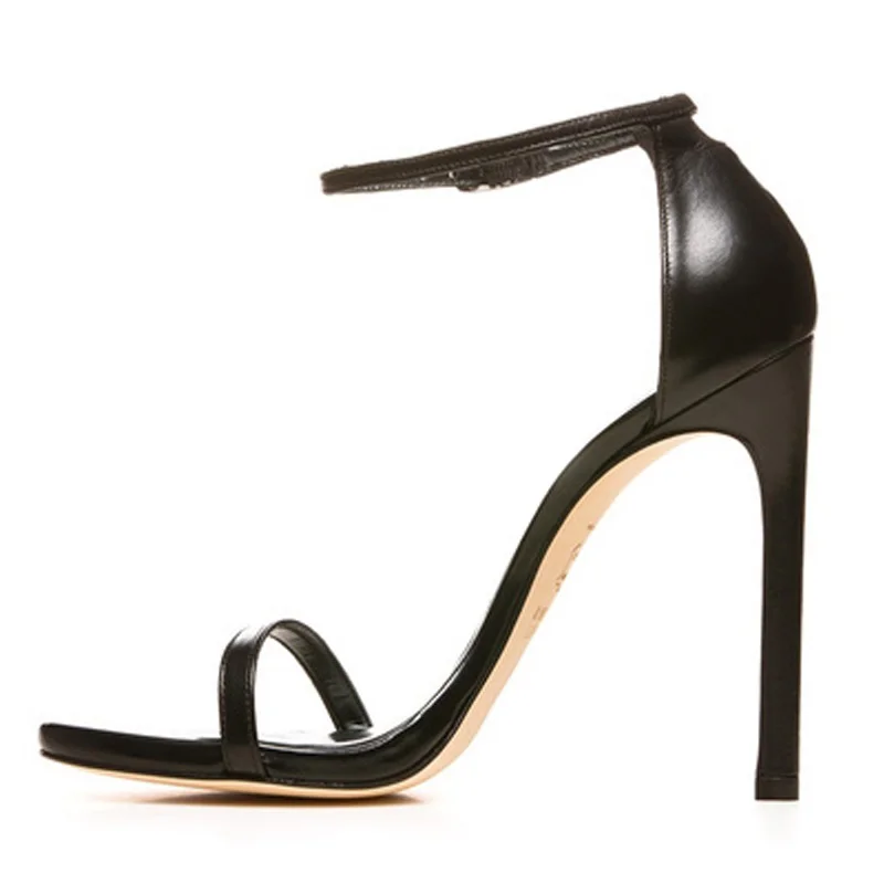single strap black sandals