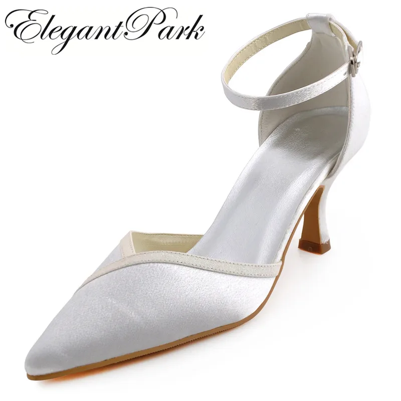 white satin heels with ankle strap