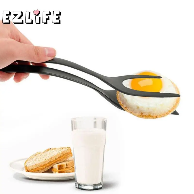 

1PC Non-Stick Fried Egg Turners Silicone Cooking Turner Kitchen Utensils Bread Tongs Multifunctional Cooking Tools LPF7798