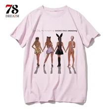 Ариана Гранде Харадзюку спасибо, следующая футболка для женщин kawaii Топ футболка футболки короткий рукав мода для женщин/мужчин