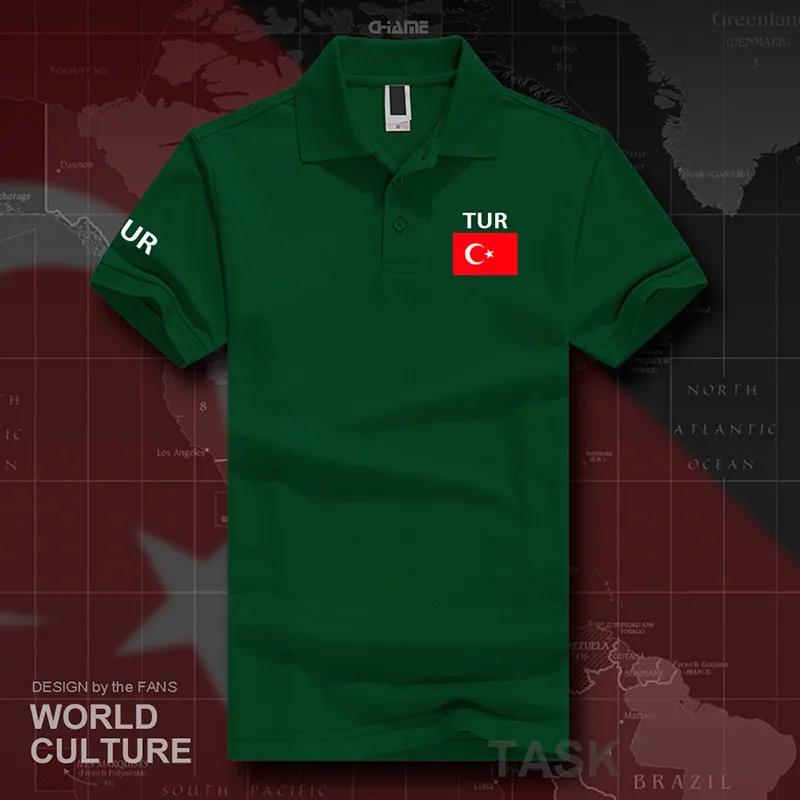 Турция Тур рубашки поло для мужчин короткий рукав белый брендов с принтом для страны хлопок нация команда Флаг турецк - Цвет: polo-green