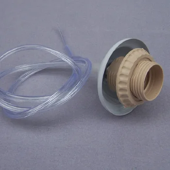 

2pieces/lot DIY pendant light 2x0.75mm2 transparent cable+ E27 lampholder+66mm cover Hanging fixture.only lamp,No bulbs