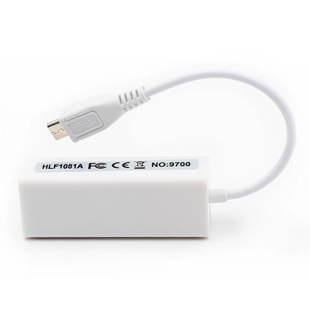 100 шт потребительских упаковок для микро USB 2,0 мужчина к RJ45 женщина Ethernet Соединительная плата локальной компьютерной сети адаптер для Windows Android портативных ПК планшет RD9700 IC
