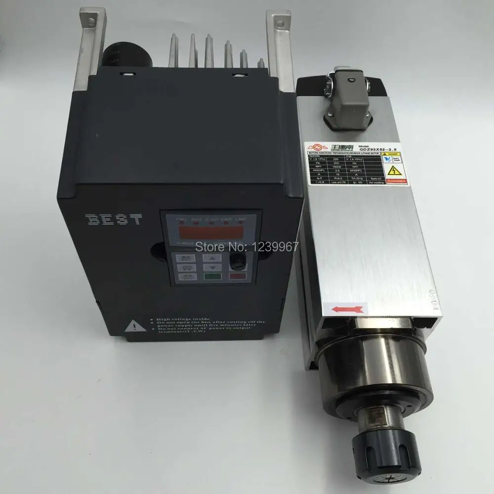High Quality 3.5KW ER25 CNC Spindle Motor Kit Air cooled 18000rpm + 5