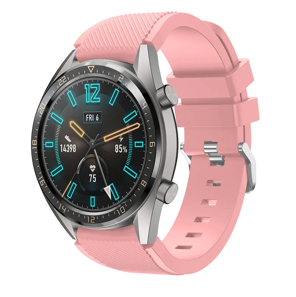 22 мм спортивный силиконовый ремешок для Huawei Watch GT Band Браслет из мягкой резины