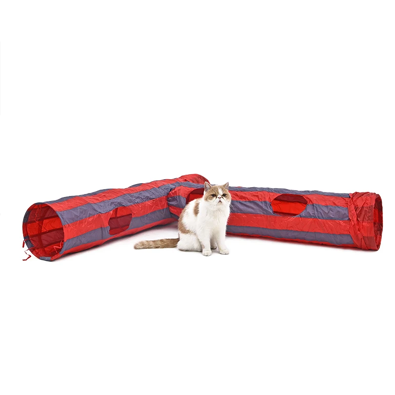 New Red Gray Foldable 2 Holes With Crinkle Sound Kitten Fun Playing