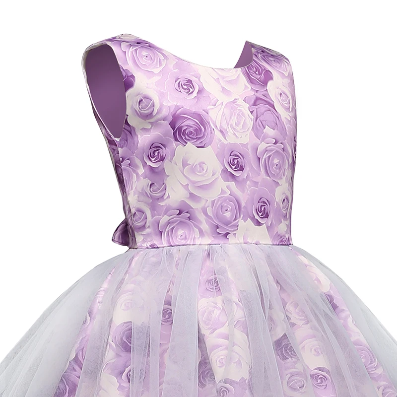 Tennage Girls Long Tulle Dress Wedding Flower Girls Dresses For Girls 6 7 8 9 10 11 12 13 14 Years Party Clothing Evening Grown