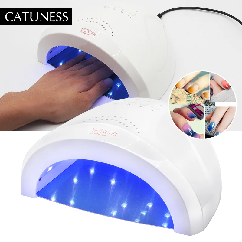 

CATUNESS Manicure Button Perfect Thumb Solution SKY Blue 48 W UV LED Nail Lamp Nail Dryer for All Gels Polish