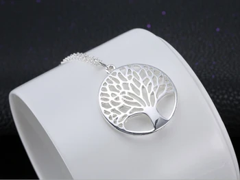 

Fashion silver color Tree Of Life Pendant Necklace silver color totem religion 18inch 925 wedding Valentines Day