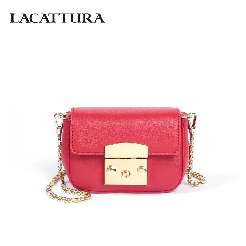 LACATTURA Luxury Handbags Women Leather Chain Bags Ladies Mini Flap Shoulder Bag Fashion Clutch Crossbody For Girls Candy Colors LACATTURA Luxury Handbags Women Leather Chain Bags Ladies Mini Flap Shoulder Bag Fashion Clutch Crossbody For Girls Candy Colors