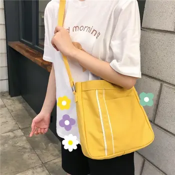 

Simple Large Capacity Canvas Cloth Crossbody Bag Woman Single Shoulder Casual Book Bag Fashion Wild Japanese Literary Handbags