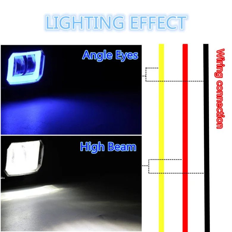 Светодиодный рабочий свет 3 дюйма 20 Вт 12V24V водонепроницаемый квадратный ангельские глазки вождения Pods внедорожный автомобиль лодка светодиодный свет бар ATV 6500 K(2 шт