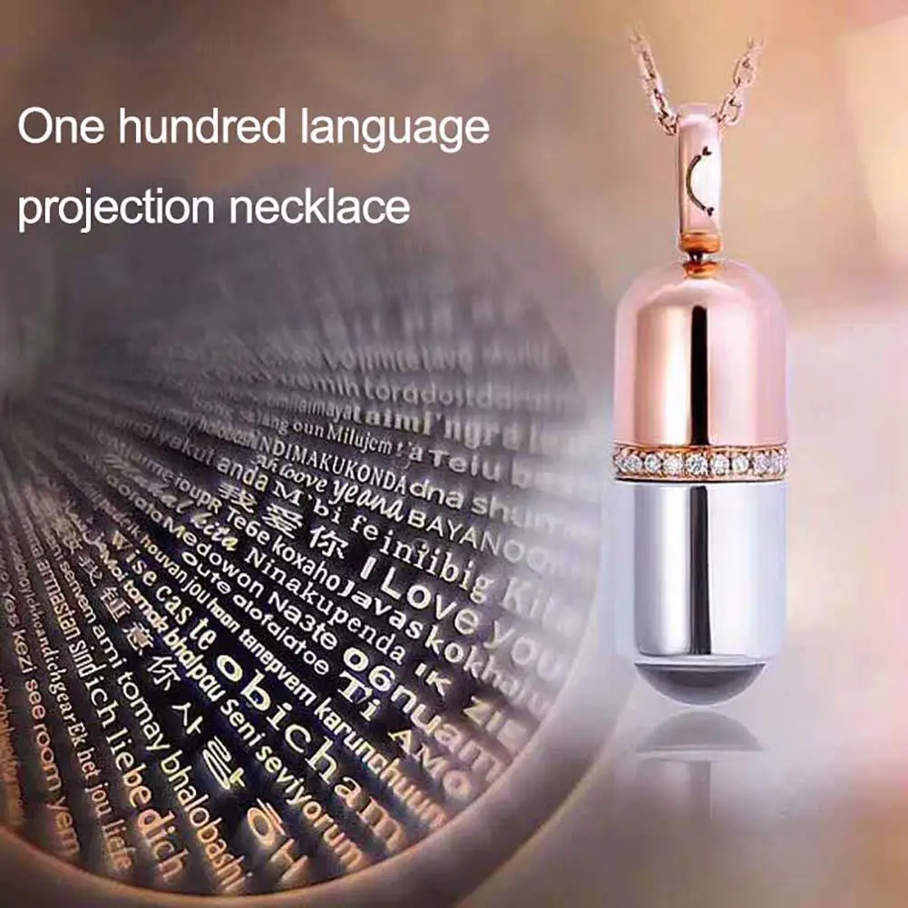 

Creative Capsule Pendant 100 Languages I LOVE YOU Carved Necklace Valentine Gift hot