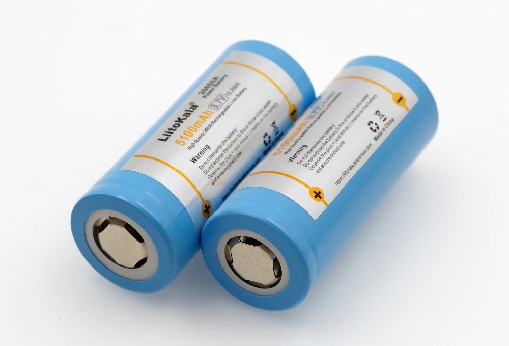 2 шт LiitoKala 26650-50A 5000mAh 26650 Li-ion 3,7 v аккумуляторная батарея для фонарика 20A 3,6 V батареи питания