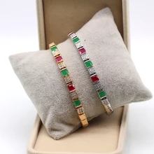 JINYAO модные ювелирные изделия простые AAA+ циркон белый/цвет шампанского Золото Браслеты Свадебные украшения подарок