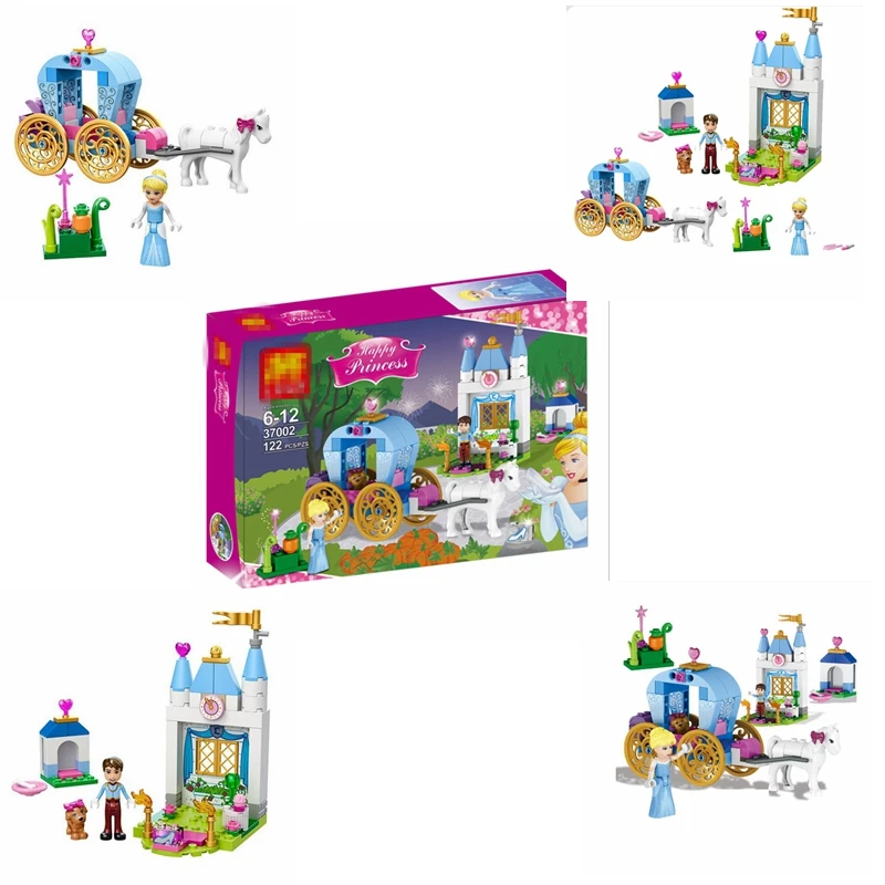 

122 pieces 37002 Cinderella Princess pumpkin carriage compatible with legoings bricks 41053 set educational children's toy gifts