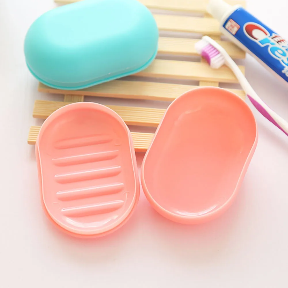 

2019 New Fashion Soap Box Shower Plate Hiking Bathroom Home Case Container Travel Holder Dish New Candy Color Hot SaleBathroom#