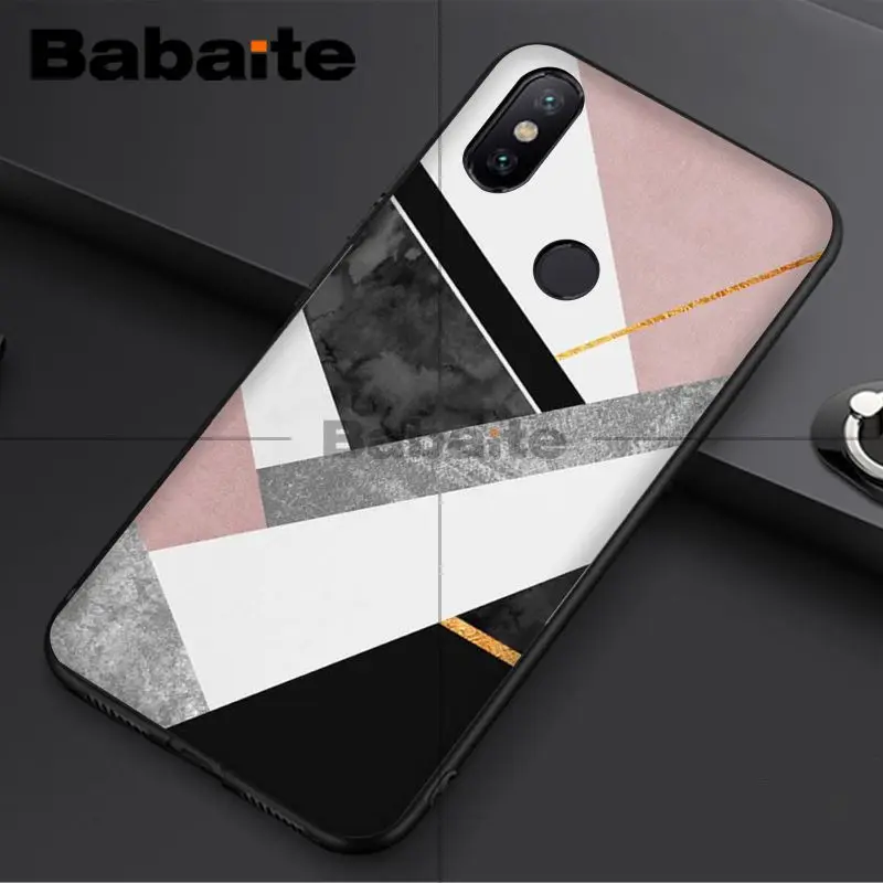 Fashion Geometric Splice Pattern Marble gold pink marble stone