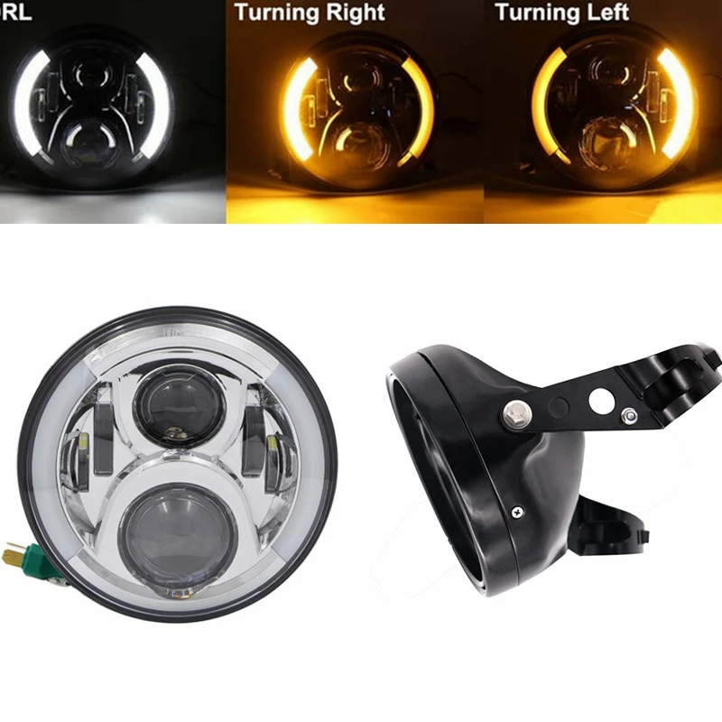 

Motorbike Accessories 7" Turn Signal DRL Angel Eye Headlamp 7 inch Motor For Harley Ultra Classic Electra Street Glide FatBoy