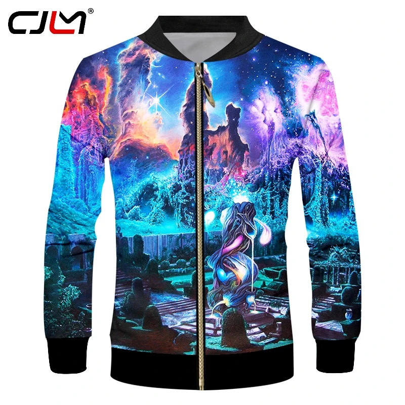 

Unisex Fashion Sublimation 3D Custom Jacket Streetwear Colorful starry sky Jacket Made In China Factory Drop-ship Clothing