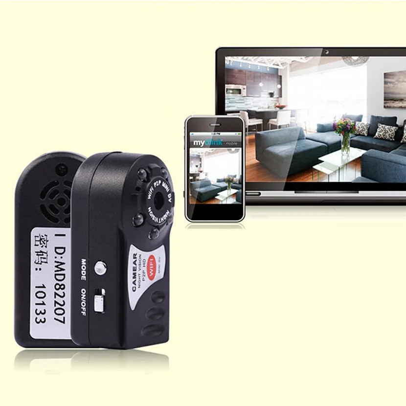 Горячие P2P HD Mini WI-FI DVR IP Камера видеокамера Регистраторы Ночное видение DV 2,4 г 802.11n WI-FI встроенной антенной обнаружения движения