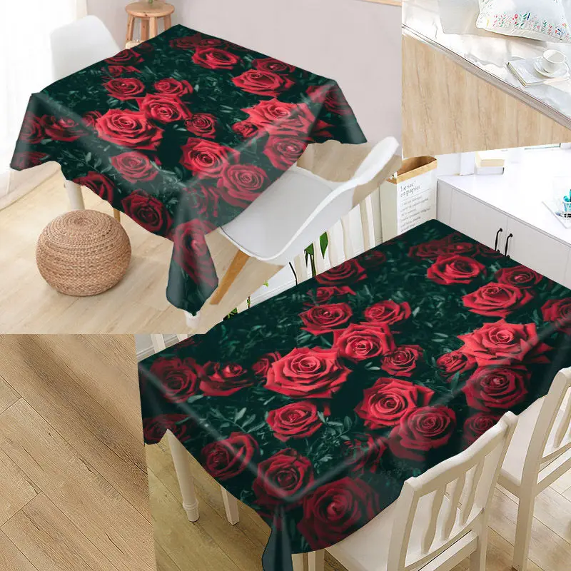 Красивый европейский стиль Роза покрытие стола Оксфорд влагостойкая скатерть можно мыть скатерти для свадебное оформление отеля - Цвет: 16