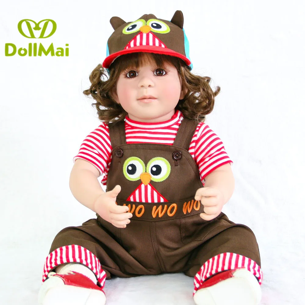 DollMai, изысканная принцесса, девочка, младенец, Кукла Реборн, настоящая живая, 24 дюйма, 60 см, силиконовая виниловая Кукла Реборн, детские куклы, игрушки, Рождественский подарок