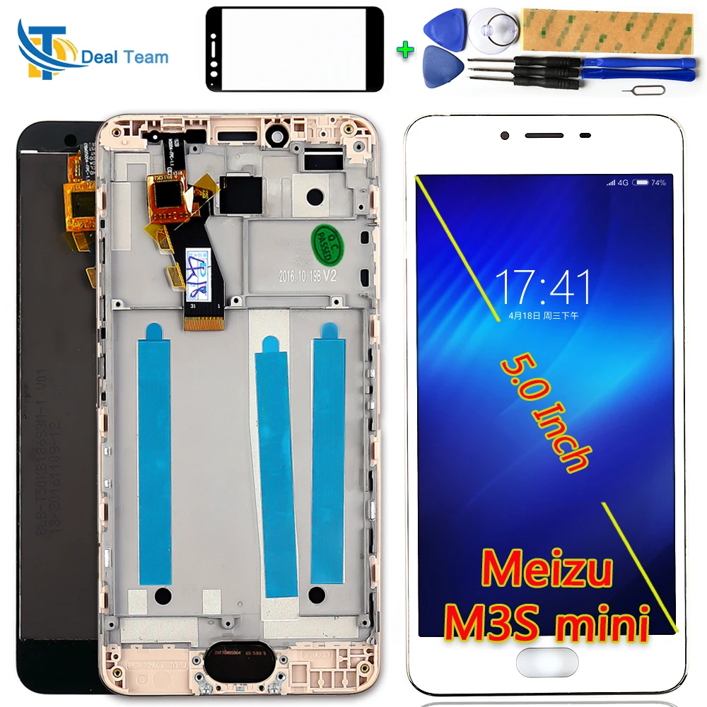 AAA 5 0 дюймовый ЖК дисплей для Meizu M3S Meilan 3S олеофобное покрытие 10 Touchs дигитайзер