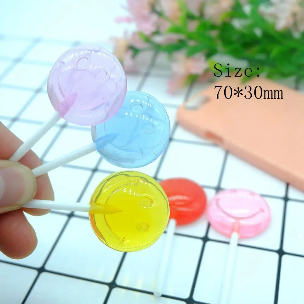 

Kawaii Smile Lollipops Flatback Resin Cabochon Craft For DIY mobile phone case Hair Bow Decoration Supplies Embellishment