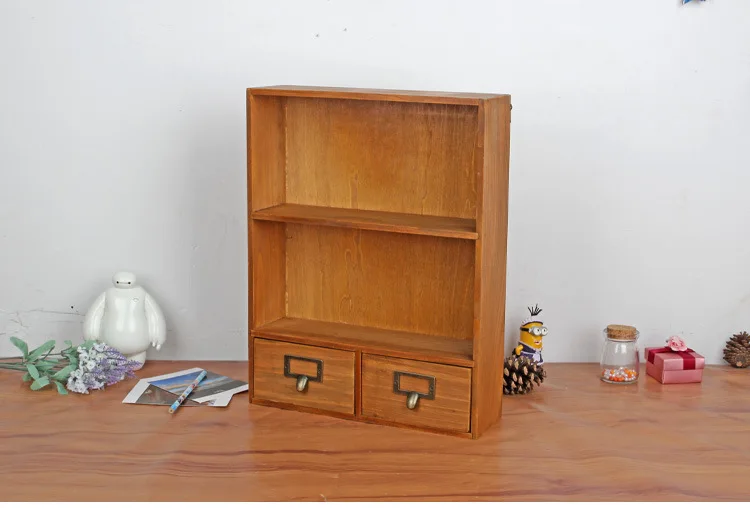 1 шт. Zakka продуктовый деревянный шкаф для хранения ретро деревянные шкафчики подвесной шкаф домашний интерьер с 2 ящиками JL 0945