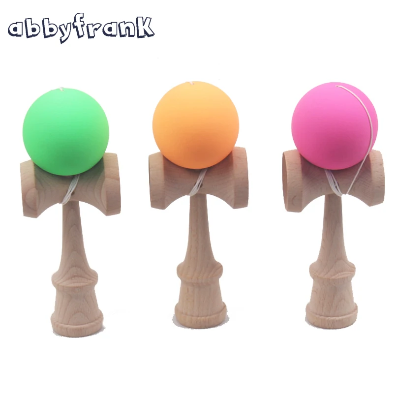 Abbyfrank Rubber Matte Kendama Toy Wooden Ball Juggling Ball Japanese
